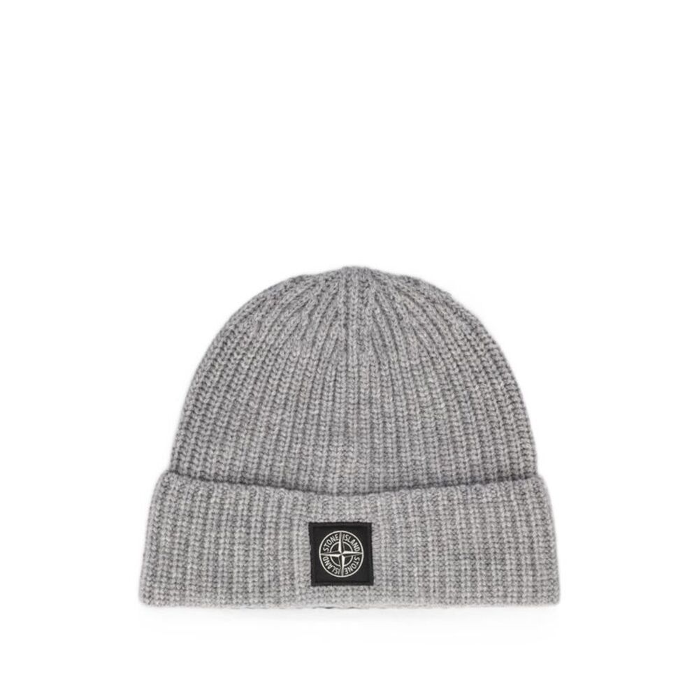 Stone Island Men Logo Wool Beanie